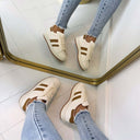 STRIPE SNEAKER 2001 - BEIGE