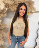 GUESS ELETTRA CN SS T-SHIRT V6YI04K4268 - G1DR BEIGE