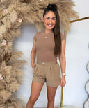 UNIQUE THE LABEL DANA SHORT SLEEVE TEE - SANDY