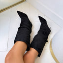 BASIC SUEDINE LAARS MET HAKJE HL-22 - BLACK