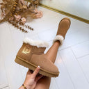 LIU JO JIL 12 COW SUEDE ANKLE BOOT SF6143 PX002 - COGNAC