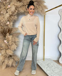 GUESS OLYMPE HOCHGESCHNITTENER PULOVER V4YQ05KCAY2 - BLACK