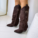 *SALE* SUEDINE SCHNALLENSTIEFEL 7699A - BROWN