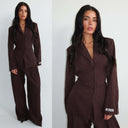 UNIQUE THE LABEL ROSIE BLOUSE PS CHOCOLATE