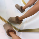 FLUFFY PANTOFFEL 9072 - KHAKI