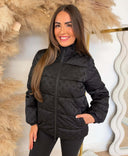 GUESS PEONY SATIN PUFFER JACKET V6BL06W4302 - BLACK