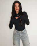 UNIQUE THE LABEL JACKY LONGSLEEVE OBERTEIL - SCHWARZ
