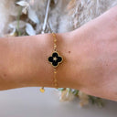 PRETTY CLOVER BRACELET RX-206 - GOLD/BLACK