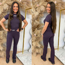 UNIQUE THE LABEL NENA SHORT SLEEVE TOP DEEP BERRY