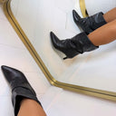 NIKKIE LEATHER LOOK HAK LAARSJE KA88006 - BLACK