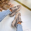 STEVE MADDEN POSSESSION-E SNEAKER 4652 - TAUPE/GRY SUE