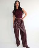 UNIQUE THE LABEL ZIVA LEDERHOSE BURGUNDY