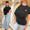 GUESS MINI TRIANGLE RONDE HALS TEE W2YI44J1314
