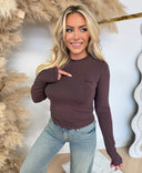 GUESS CHARA LONGSLEEVE TOP V6YP05K4260 - A154 BROWN