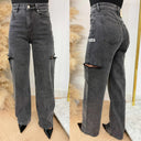 UNIQUE THE LABEL JUNE WIDE LEG JEANS MID GREY