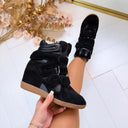 STEVE MADDEN MAVIS WEDGE 5696 - BLACK SUEDE
