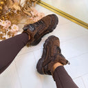 BUFFALO CLD CHAI WARM SNEAKER 18362 - BEIGE/BLACK/LEOPARD