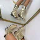 *AKTION* COWBOY STIEFEL SHORT DEN928 - GOLD