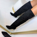 CINDY OVERKNEE LAARS T328 - BLACK