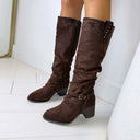 WILDLEDER GESPEN NIETEN STIEFEL A-997
