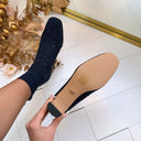 LA STRADA SOCK HAK LAARSJE 2151725-4560 - NAVY BLUE KNITTED + STONES