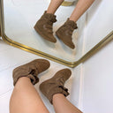 MARIE WEDGE BOOT HB-328 - KHAKI