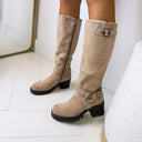 DÉTAIL BOTTES À TALONS DES809 - KAKI/DAIM