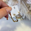 OPEN KLAVER HOOPS EARRING S103 - GOLD
