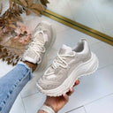 GLITZER-DETAIL-SNEAKER 8997 - BEIGE