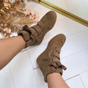 MARIE WEDGE BOOT HB-328 - KHAKI