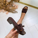 FRINGE KRAALTJES SLIPPER LS397 - BROWN