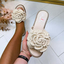 BIG FLOWER SLIPPER OM6625 - KHAKI