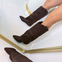 BOTTE COWBOY MI-MOLLETTE T-317 - BRUN