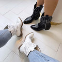 *ACTIE* BESTIE BOOT DES952 - BLACK/PU&WHITE/PU