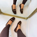 ANNE FRINGE SLIPPER AQ212 - BROWN