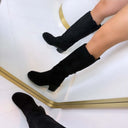 BOTTINES À TALONS BASIC D-91 - NOIR