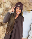 GUESS FURRY KNITTED BEANIE AW5633POL01 - BTC BROWN
