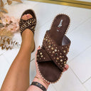 STUDS SPARK SLIPPER 9838 - BROWN