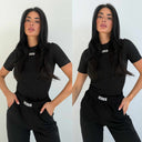 UNIQUE THE LABEL NENA SHORT SLEEVE TOP BLACK