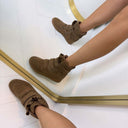 MARIE WEDGE BOOT HB-328 - KHAKI