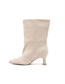 BOTTINES À TALONS FAÇON CUIR 6010-89 - NOIR/PU