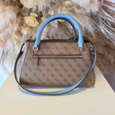 GUESS NOELLE II SATCHEL BAG BS967207 - LATTE LOGO/LIGHT BLUE