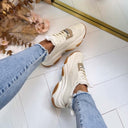 STEVE MADDEN POSSESSION-E SNEAKER 0033 - WHITE/GUM