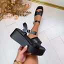 SARAH PLATEAU-SANDALE OM6615 - BLACK