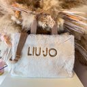 LIU JO FAKE FUR SHOPPING BAG 2F6037/E0218 - BURRO