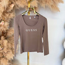 GUESS NEW CARRIE LONGSLEEVE TOP **O5RI00KBBU1** - A14P TAUPE