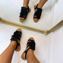 *SALE* FRINGE SANDAAL X5-521 - BLACK