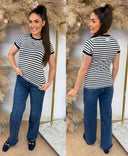 GUESS SS STRIPED MINI TEE W6GI18K3040 SM1L - WHITE/NAVY