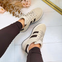 STRIPE SNEAKER 2001 - BEIGE/BROWN