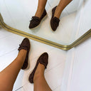 ANNE FRINGE SLIPPER AQ212 - BROWN